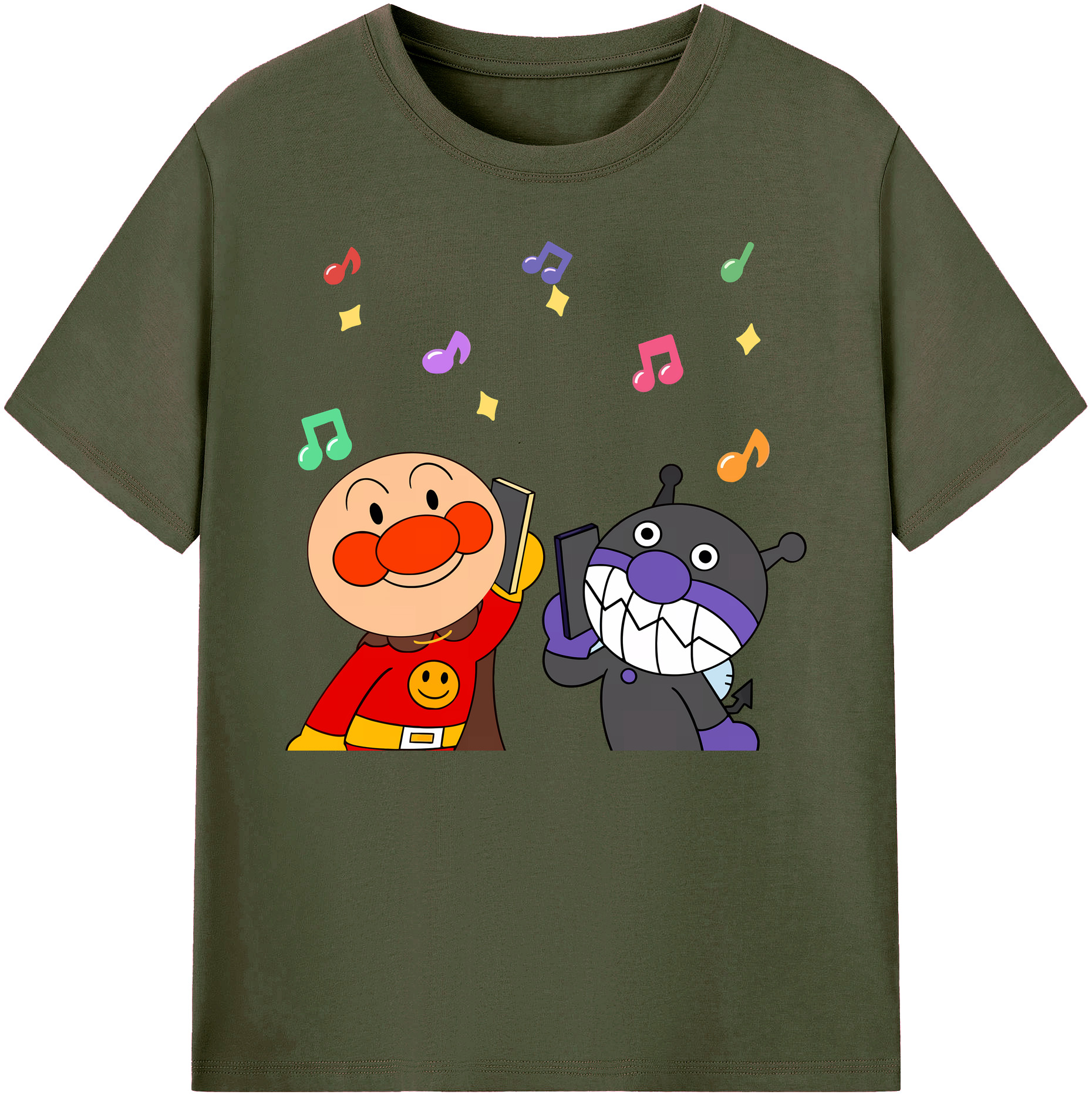 （画像用） アンパンマン Anpanman 綿100％ メンズ半袖Tシャツ｜肌触りやわらか＆通気性